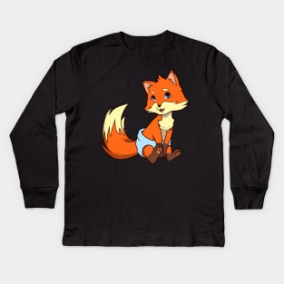 Kawaii Baby Fox Kids Long Sleeve T-Shirt